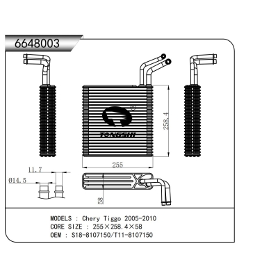 适用于奇瑞瑞虎2005-2010蒸发器