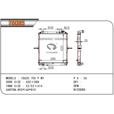 适用于ISUZU 700 P MT 散热器